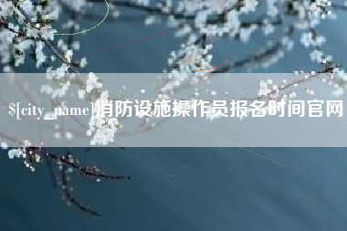 梁山消防设施操作员报名时间官网