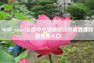 梁山全国中小学消防公开课直播回放观看入口