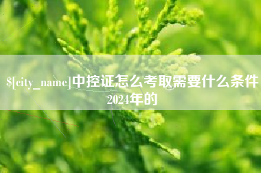 梁山中控证怎么考取需要什么条件2024年的