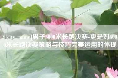 梁山男子5000米长跑决赛-更是对5000米长跑决赛策略与技巧完美运用的体现