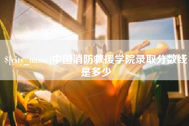 梁山中国消防救援学院录取分数线是多少