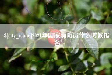 梁山2021年国家消防员什么时候报名