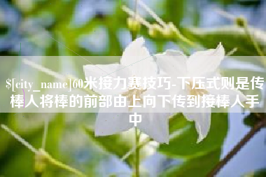 梁山60米接力赛技巧-下压式则是传棒人将棒的前部由上向下传到接棒人手中